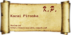 Kazai Piroska névjegykártya